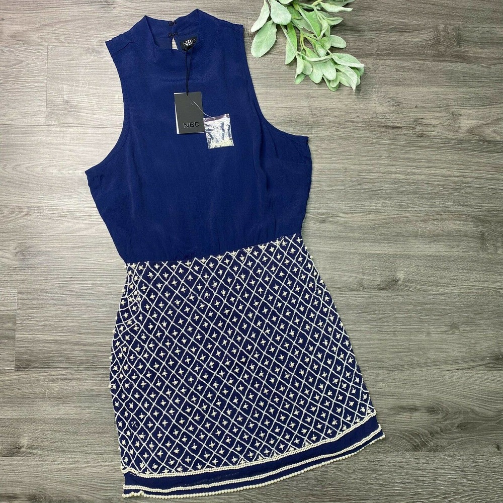 NBD x Revolve | sz S Best Mistake Pearl Bead Dress